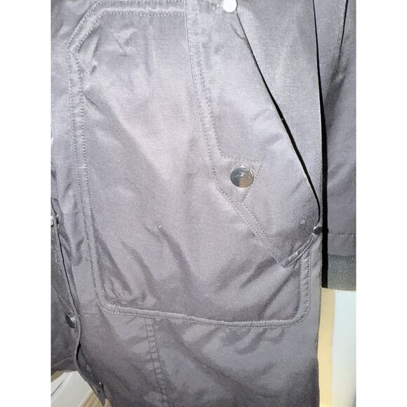 Belle Badgley Mischka Women's Medium Parka Jacket Black Leopard Faux Fur Hood - Picture 7 of 16